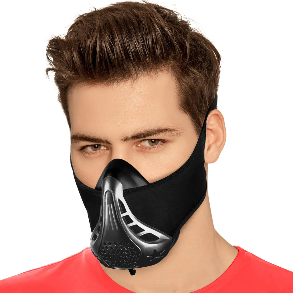 High Altitude Training Mask – Workout Breathing Mask for Gym, Cardio Fitness, Running, Endurance & HIIT Training (Steel Gray)