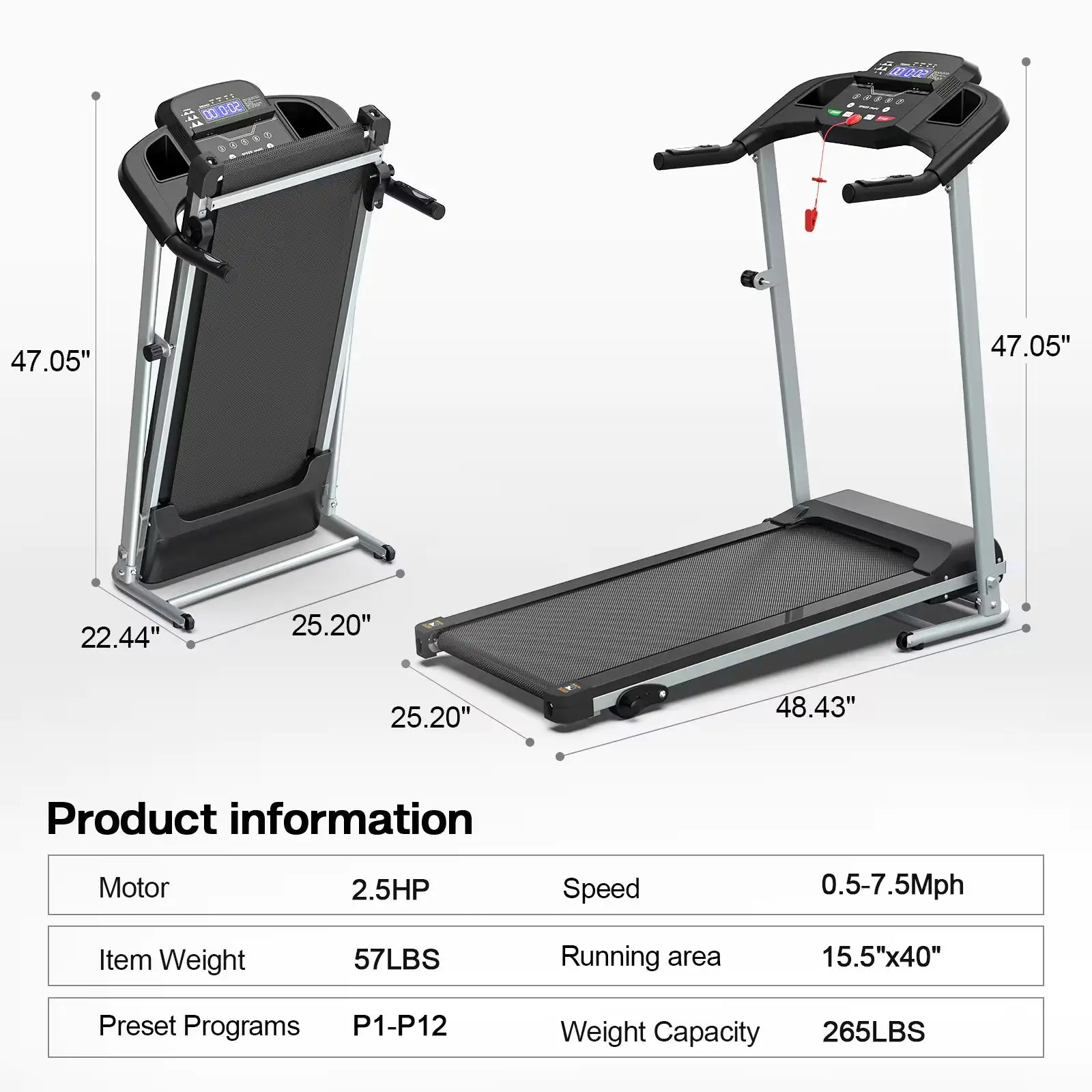Foldable Treadmill for Home & Office Use