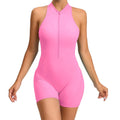 Backless Front Zipper Workout Jumpsuit for Women – Seamless Yoga Bodysuit Romper (Small)