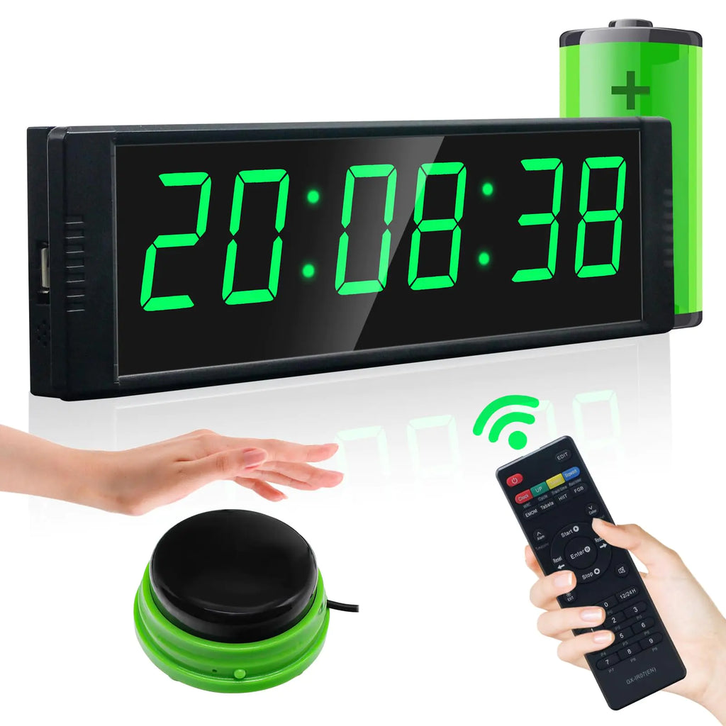 YZ Gym Timer Clock – Interval Workout Timer with Remote & Digital Wall Clock