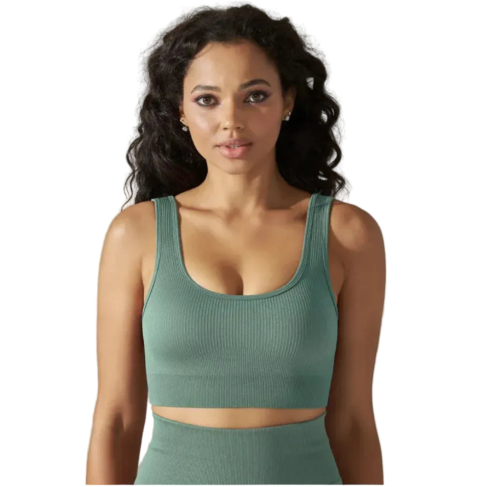 Seamless Knitted Sports Bra for Yoga & Fitness