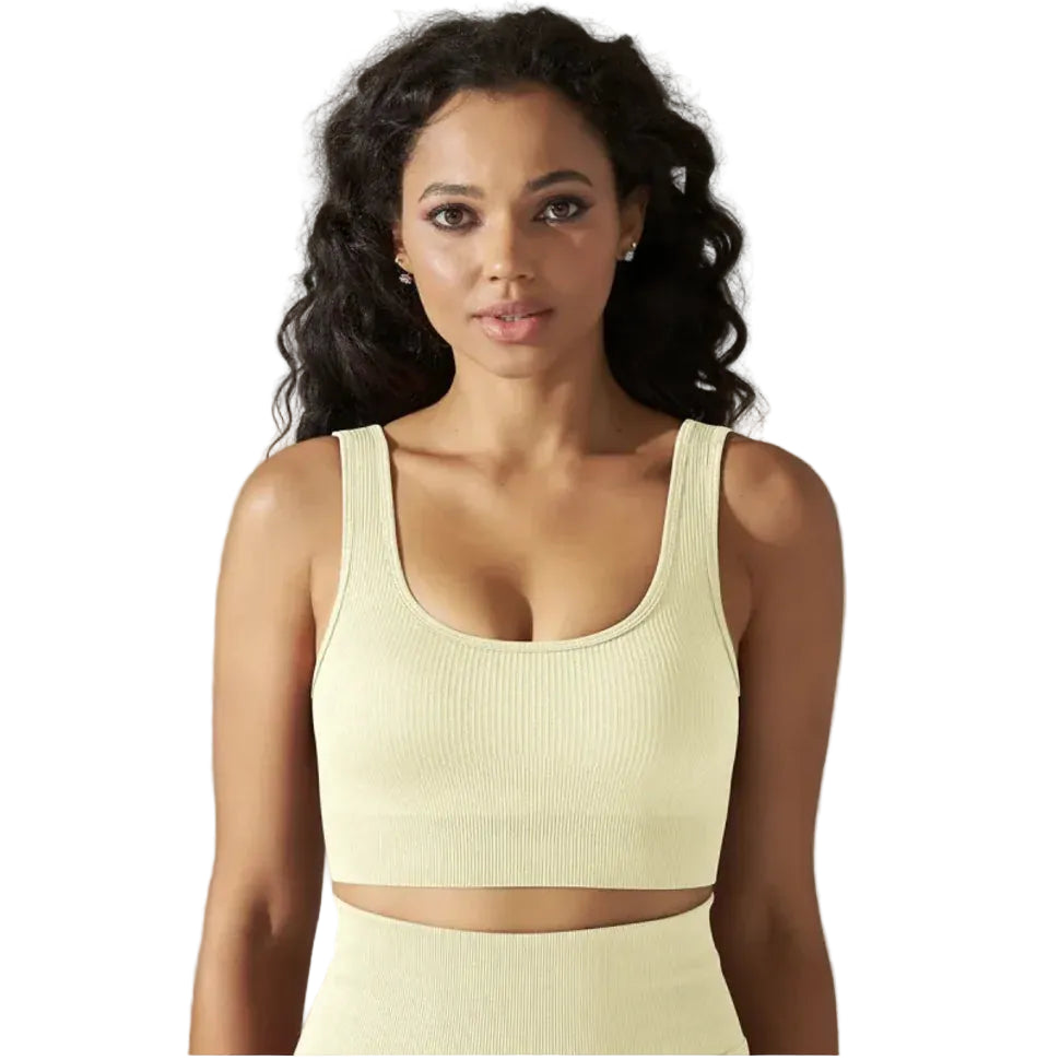 Seamless Knitted Sports Bra for Yoga & Fitness