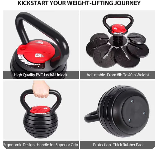 Adjustable Kettlebell Weights Set – Ideal for Home Gym & Cardio