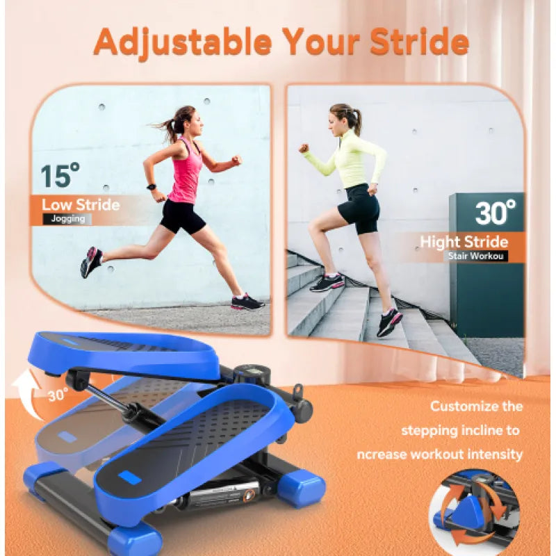 Fitness Step Machine – Compact Mini Stepper with Resistance Bands