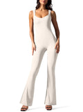 Serenity Sleeveless Yoga Jumpsuit (Beige L)
