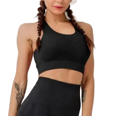 Breathable Mesh Back Sports Bra for Yoga and Running Fitness