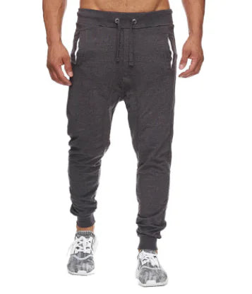 Men’s Fashion Color-Blocked Casual Pants with Drawstring – Casual Streetwear Pants