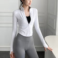 Women’s Long Sleeve Workout Jacket – Athletic Yoga & Running Fitness Jacket