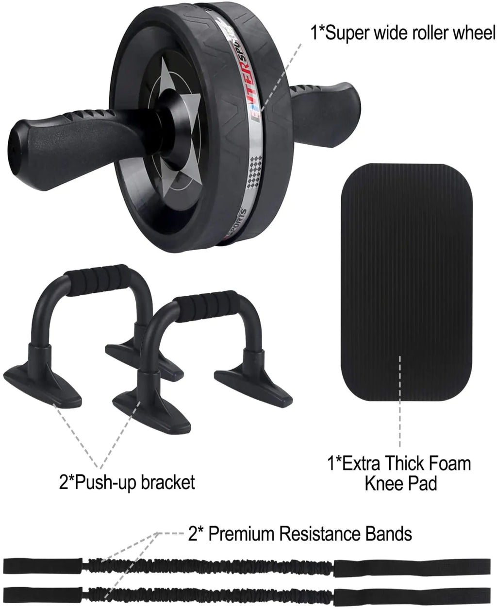 Multi-Functional Ab Wheel Roller Kit (6-in-1)