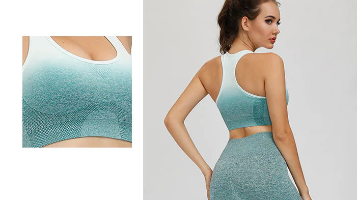 Breathable Sports Yoga Bra Set – Push-Up Anti-Sweat Fitness Wear for Women