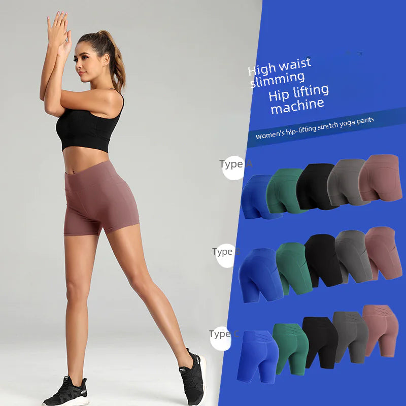 Women’s High-Waist Pocketed Yoga Shorts – Premium Studio-Style Fitness Wear