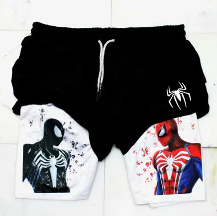 Marvel Venom Gym Shorts for Men – Spider-Man Fitness Workout & Training Shorts