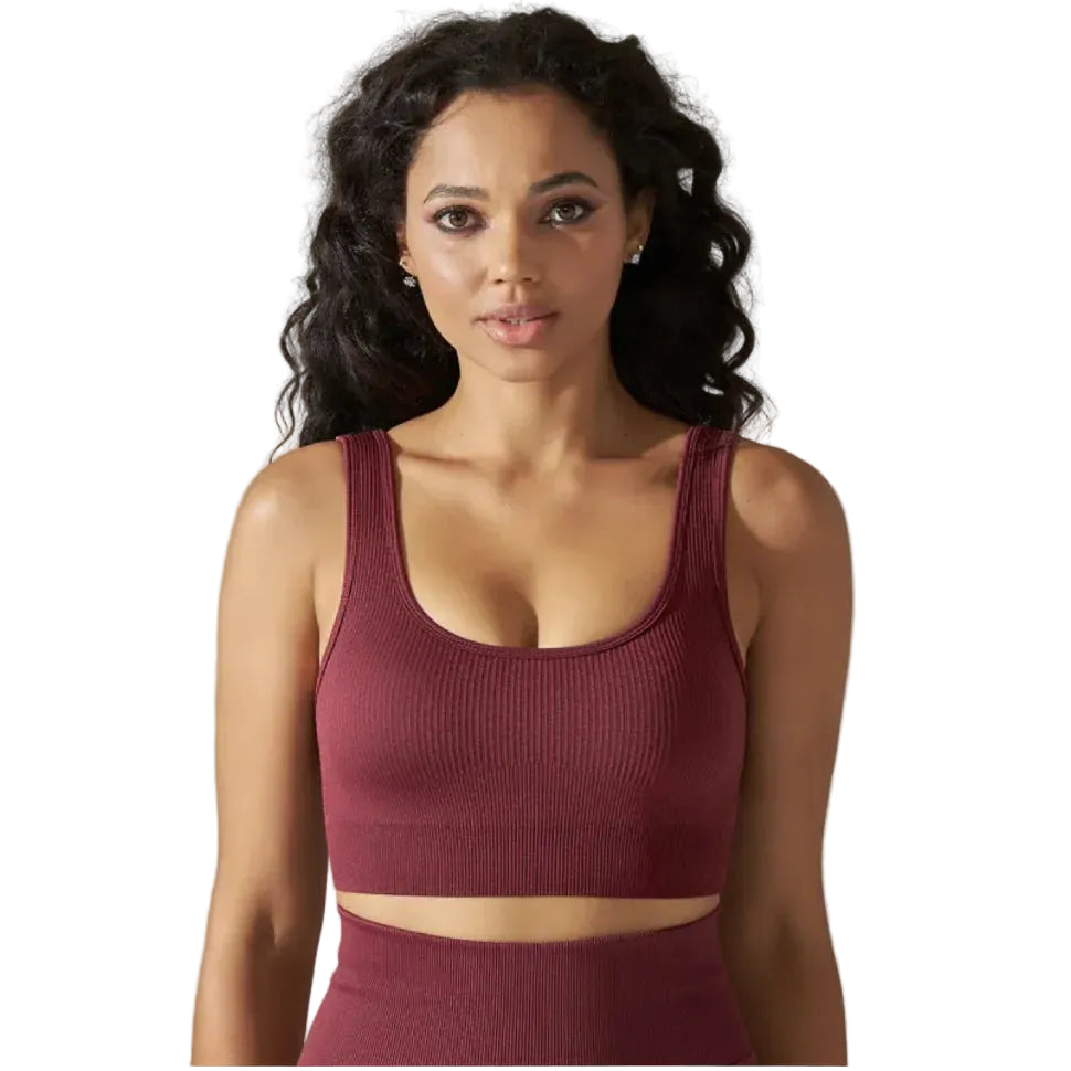 Seamless Knitted Sports Bra for Yoga & Fitness