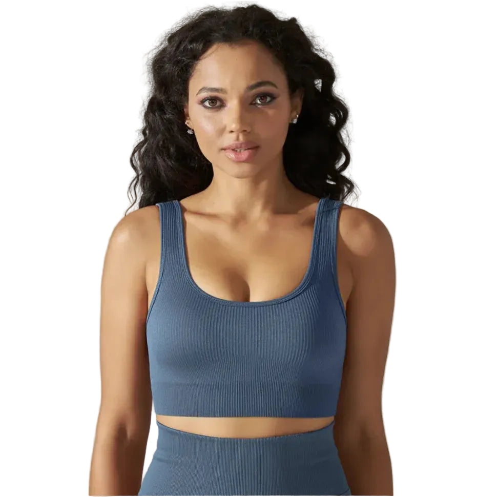 Seamless Knitted Sports Bra for Yoga & Fitness