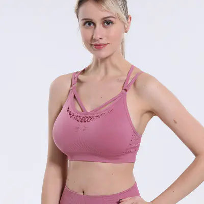 Women’s Wireless Sports Bra for Running & Fitness – Breathable Seamless Full-Cup Support