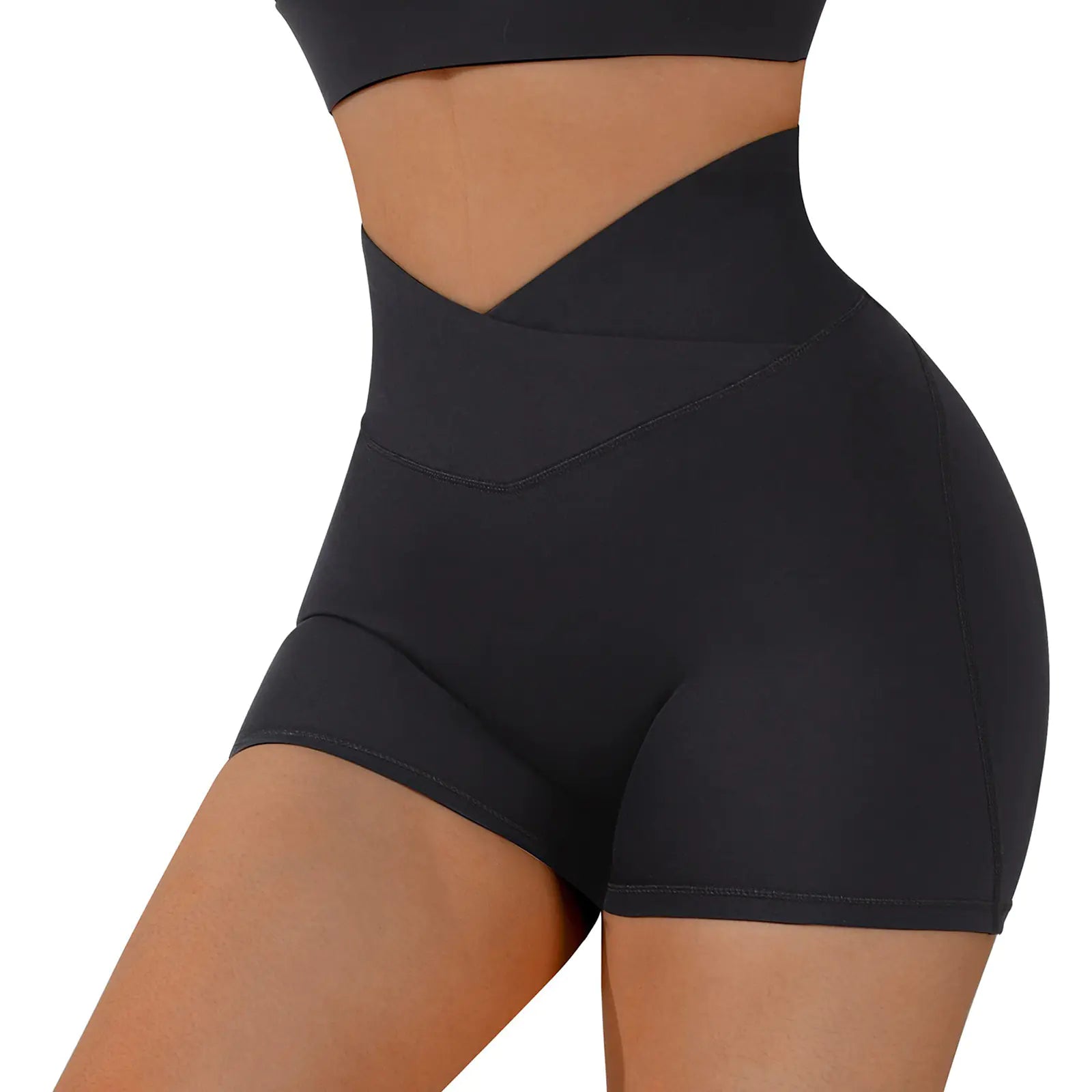 Women’s High-Waist Peach Hip Yoga Shorts – Tummy Control Fitness Wear