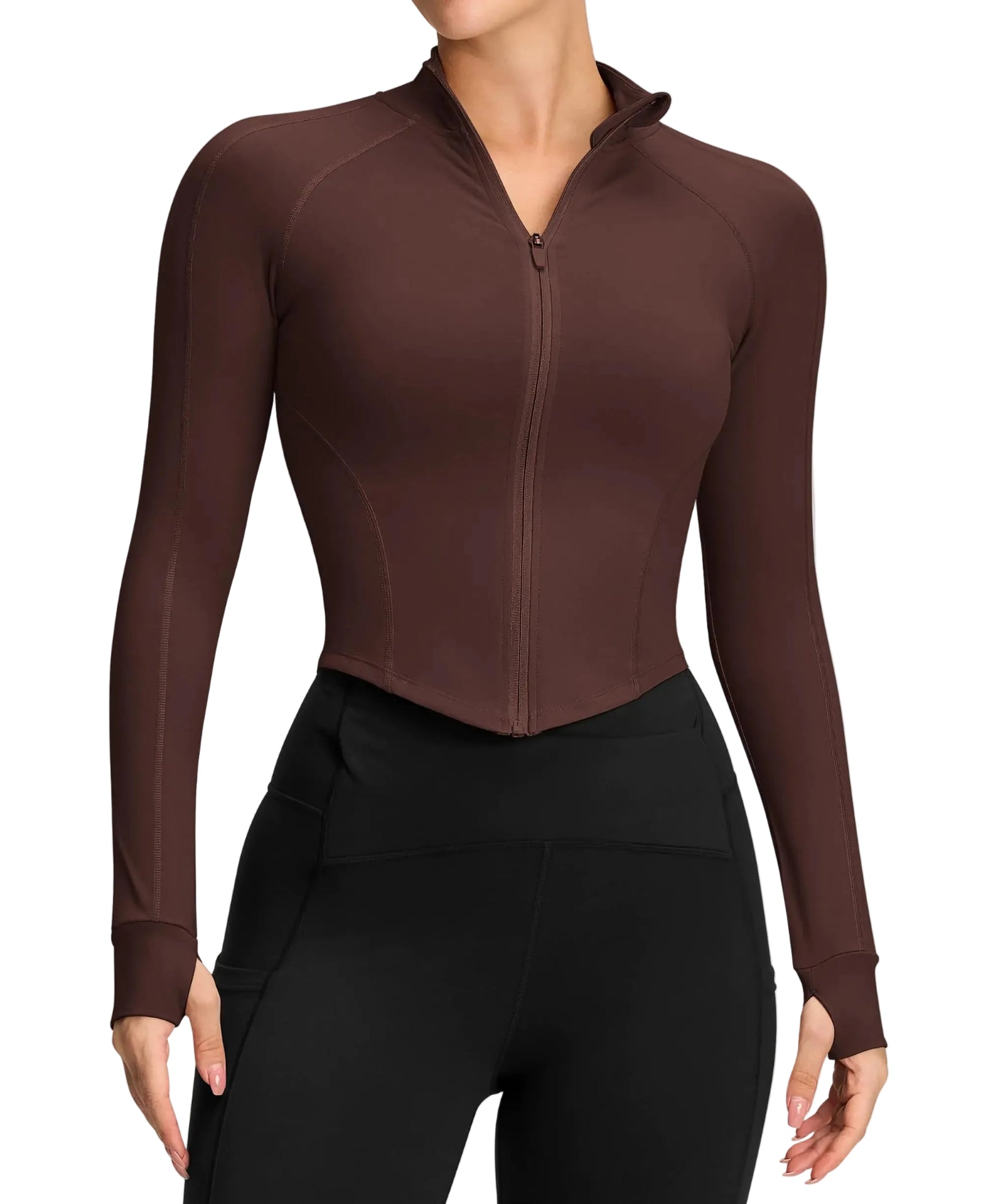 Women’s Cropped Zip-Up Workout Jacket | Lightweight 4-Way Stretch Gym & Running Athletic Jacket