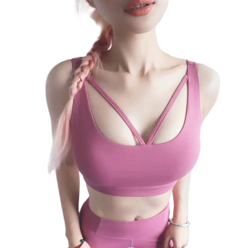 Stylish Reversible Sports Bra for Fitness – Women’s Nylon Workout Bra