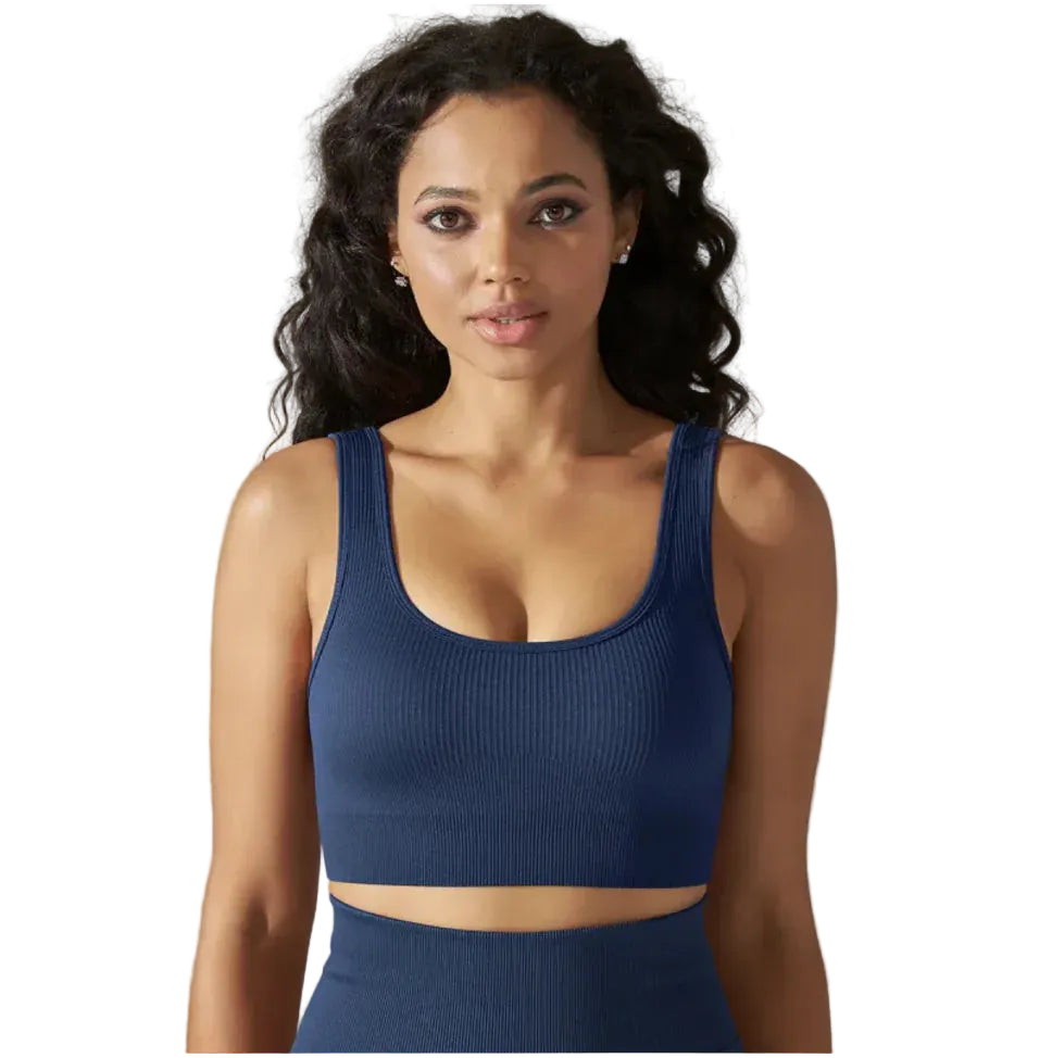 Seamless Knitted Sports Bra for Yoga & Fitness