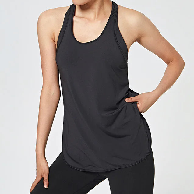 Women’s Sleeveless Yoga Vest with Built-In Chest Pad – Fitness Training Top