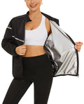 Women’s Sweat Sauna Jacket | Zip-Up Long Sleeve Workout & Gym Training Sauna Suit Top