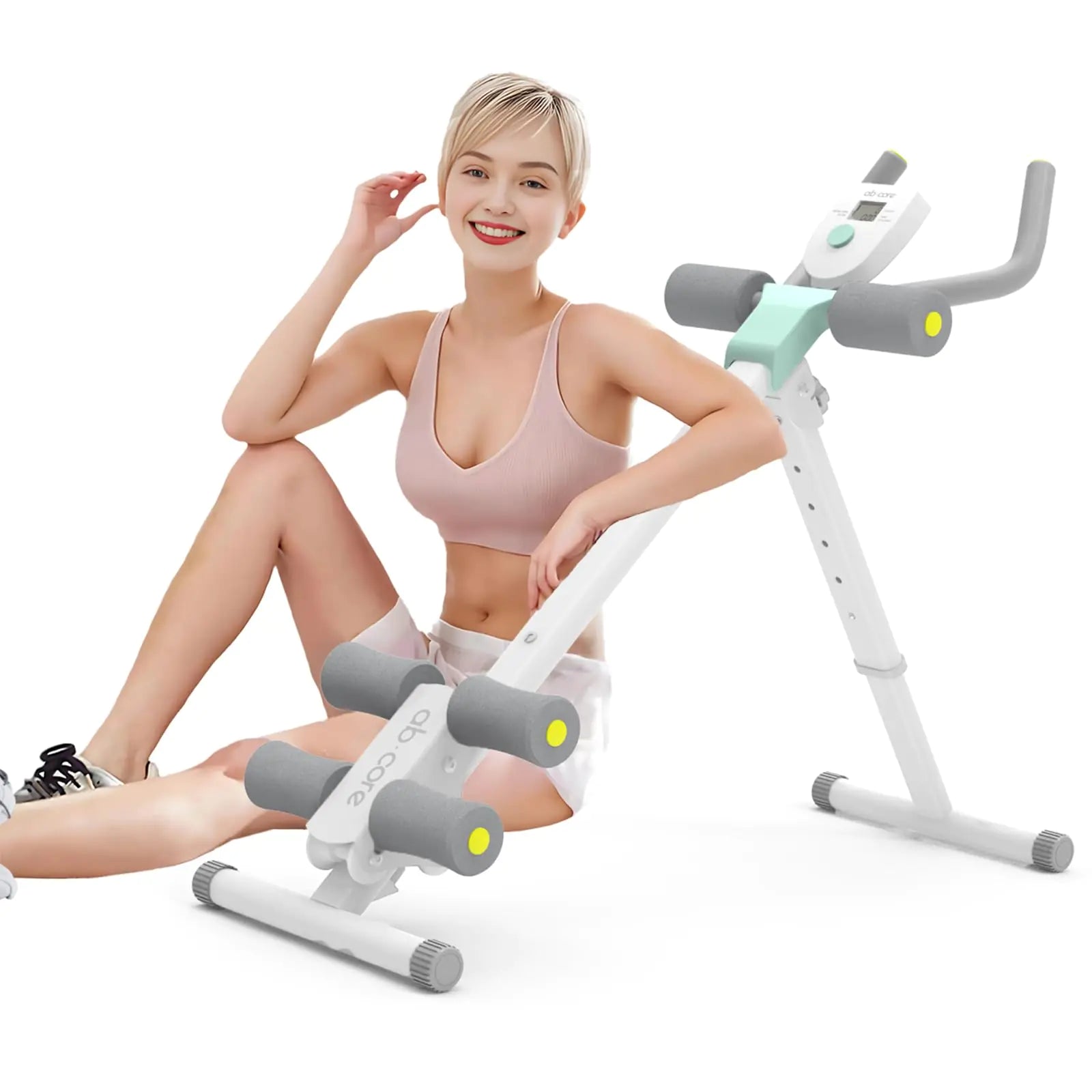 Foldable Ab Core Workout Machine – Adjustable Abdominal Trainer with LCD Monitor