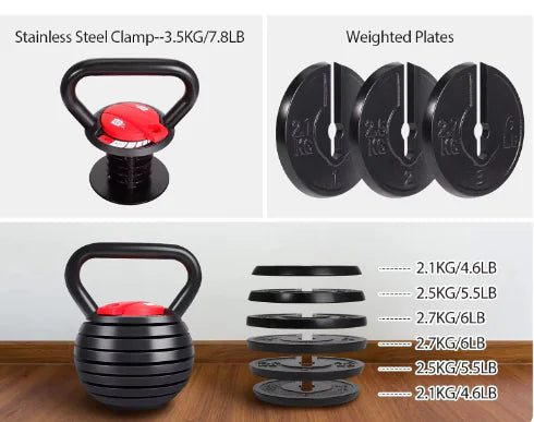 Adjustable Kettlebell Weights Set – Ideal for Home Gym & Cardio