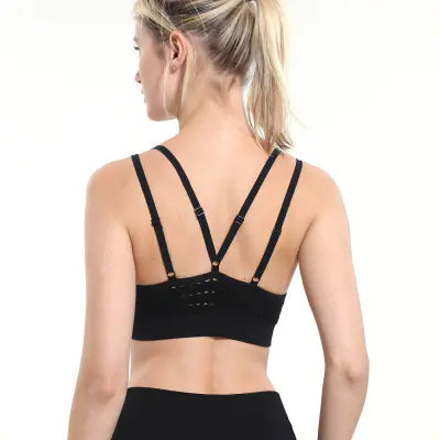 Women’s Wireless Sports Bra for Running & Fitness – Breathable Seamless Full-Cup Support