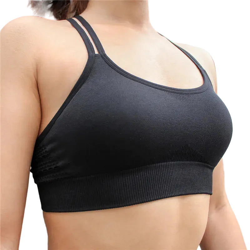 Women’s Cross Back Sports Bra for Fitness & Workout – Breathable Wireless Support