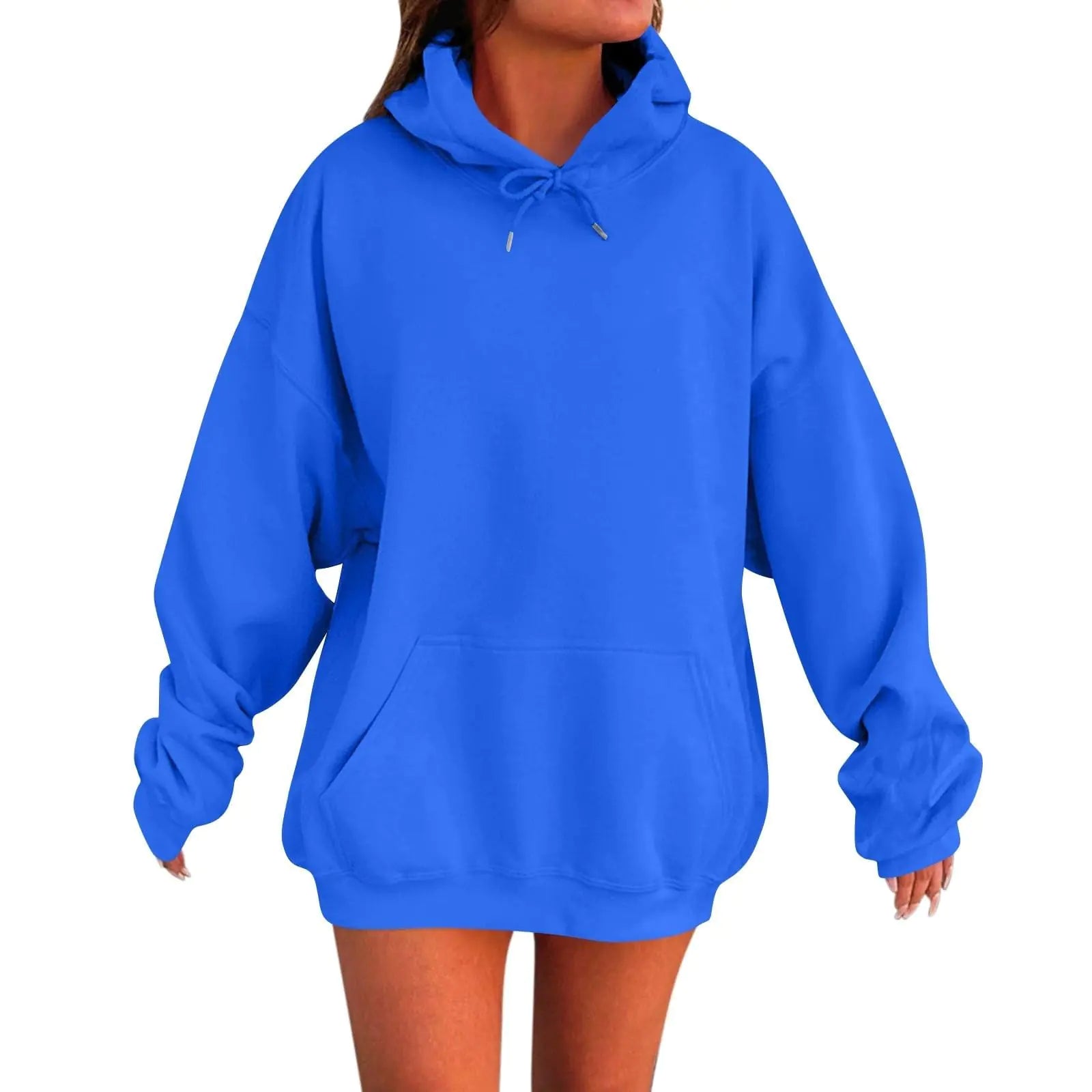 Women’s Plus Size Loose Fit Hoodie – Casual Crewneck Pullover Sweatshirt, Long Sleeve Cute Basic Top
