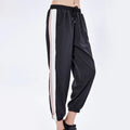 Women’s Color-Block Ruffled Sports Pants – Breathable Loose-Fit Yoga & Running Joggers with Elastic Ankle Cuffs