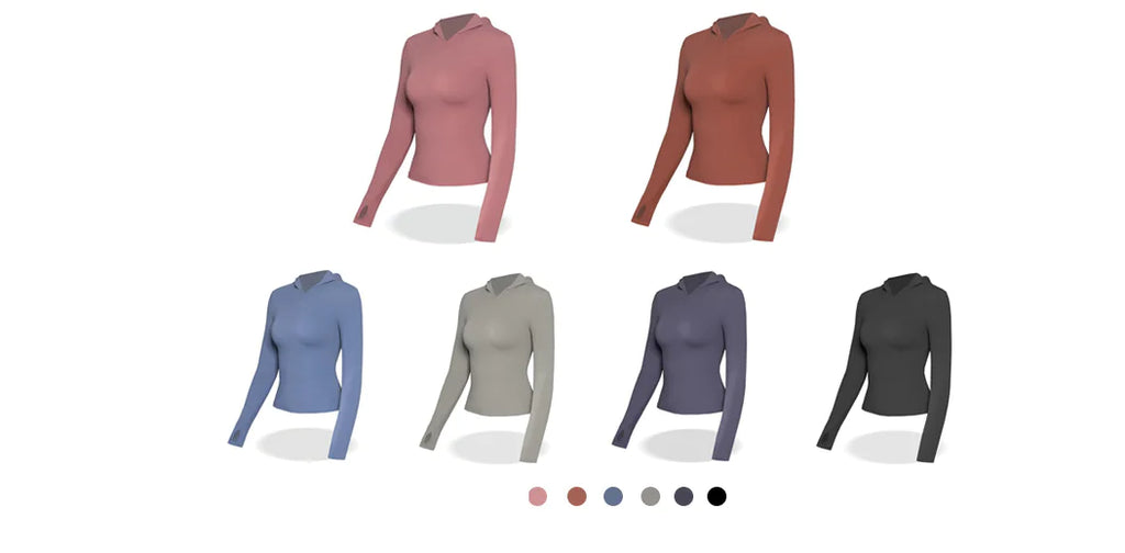 Women’s Long Sleeve Yoga Fitness Top – Breathable Nylon Stretch Workout Shirt for Training, Yoga & Activewear