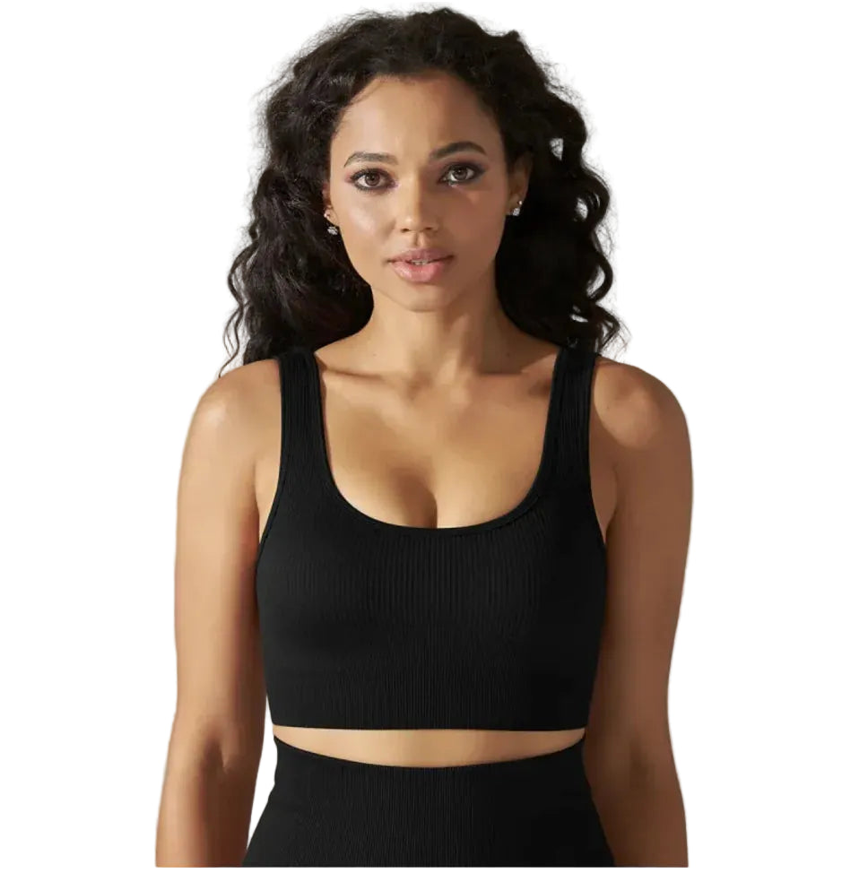 Seamless Knitted Sports Bra for Yoga & Fitness