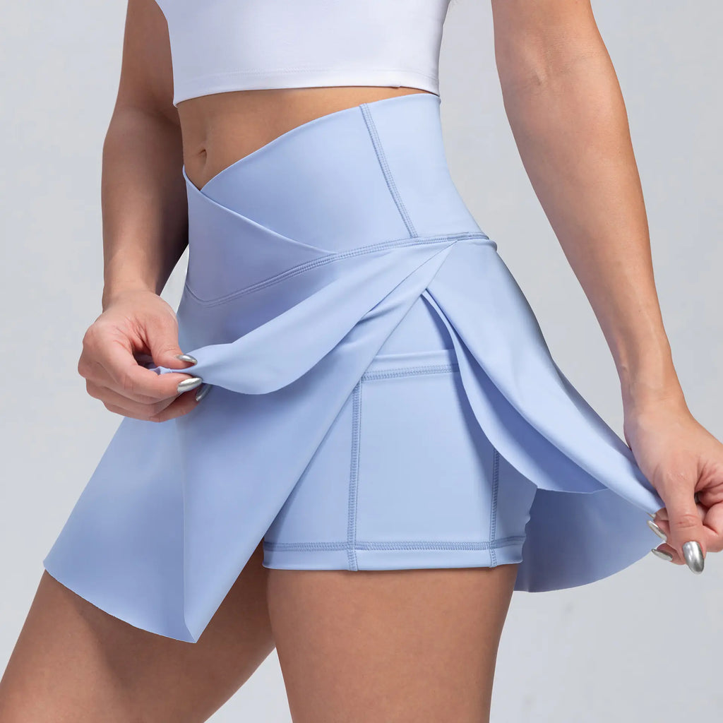 Women’s High-Waist Yoga Skirt Shorts with Pocket