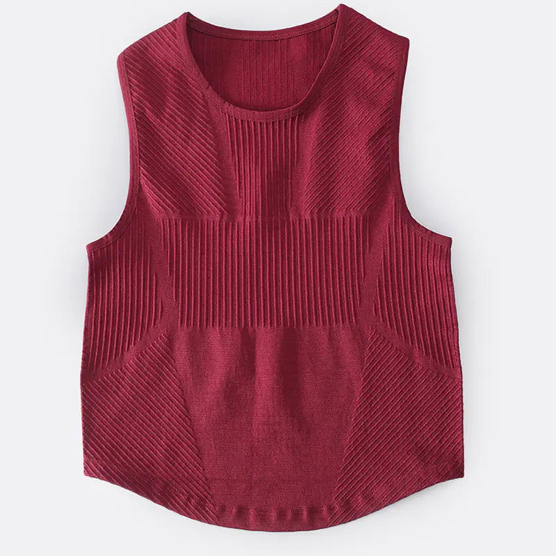 Seamless Stripe High-Waisted Workout Leggings Set.