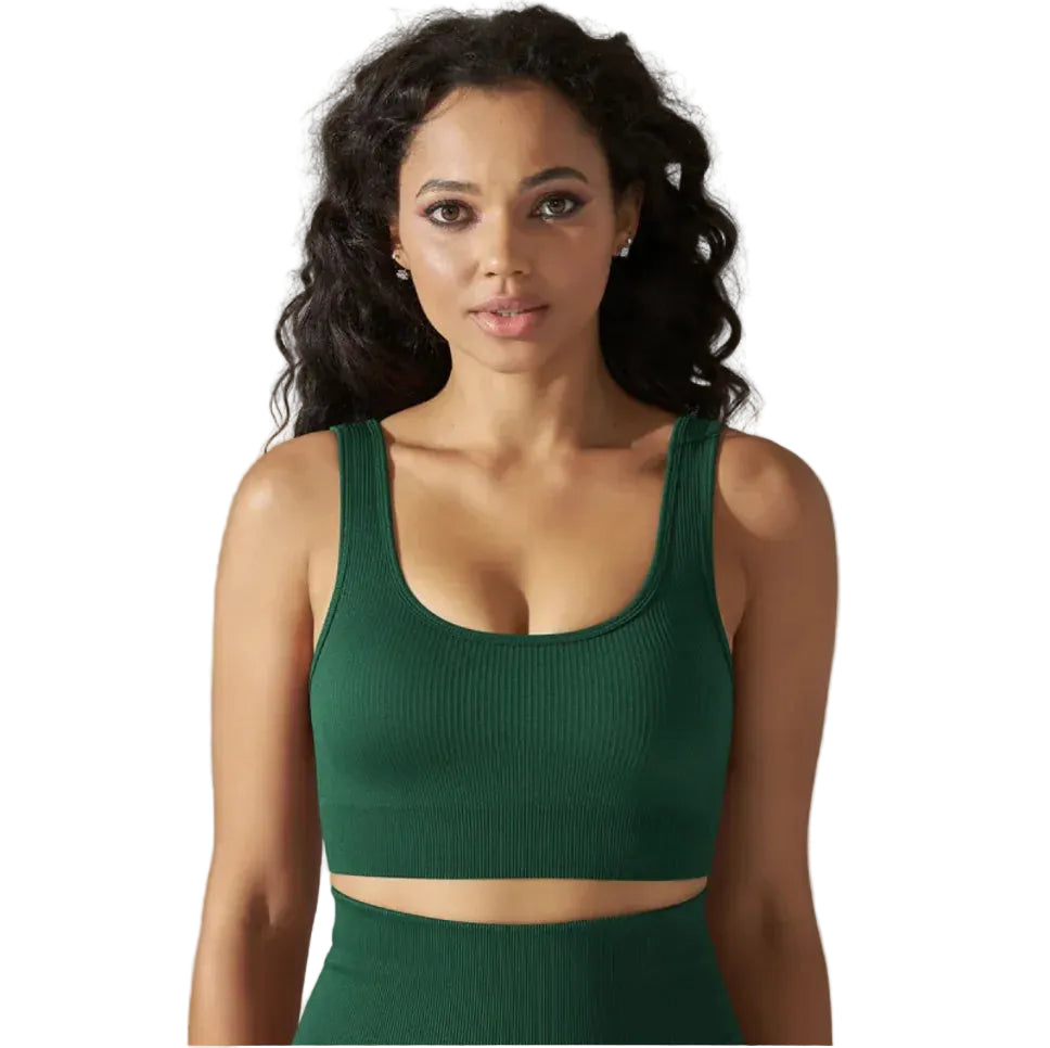 Seamless Knitted Sports Bra for Yoga & Fitness