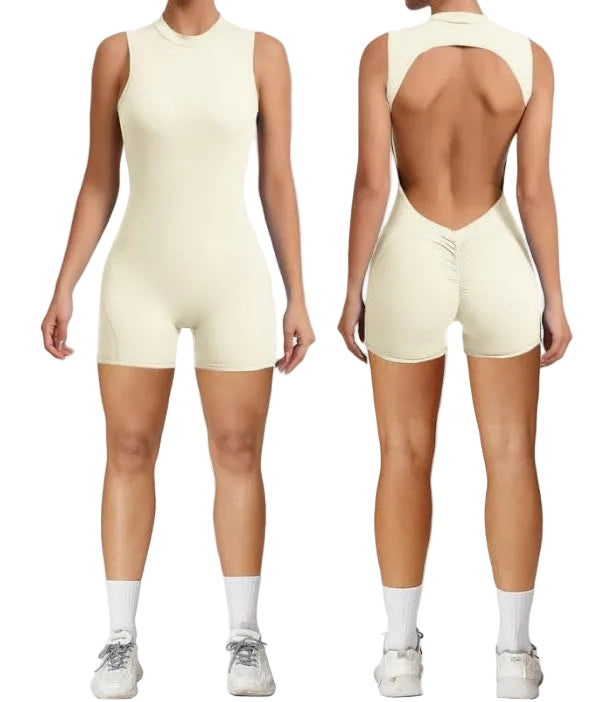 Sleeveless Backless Yoga Romper