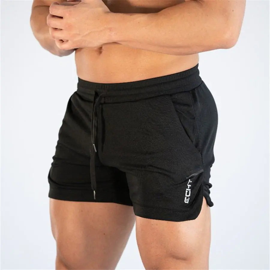 Men’s Fitness Bodybuilding Workout Shorts – Athletic Gym Training Shorts for Exercise, Running & Casual Wea