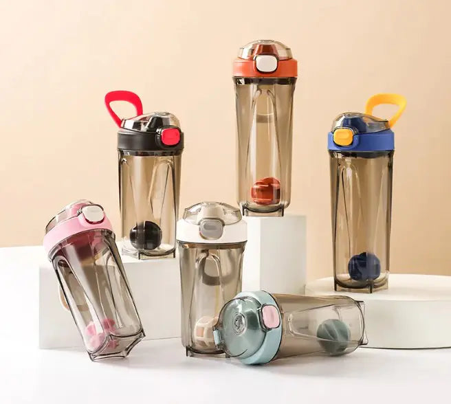 Large Capacity Fitness Shake Cup – 32oz Portable Bounce Cover Shaker Bottle