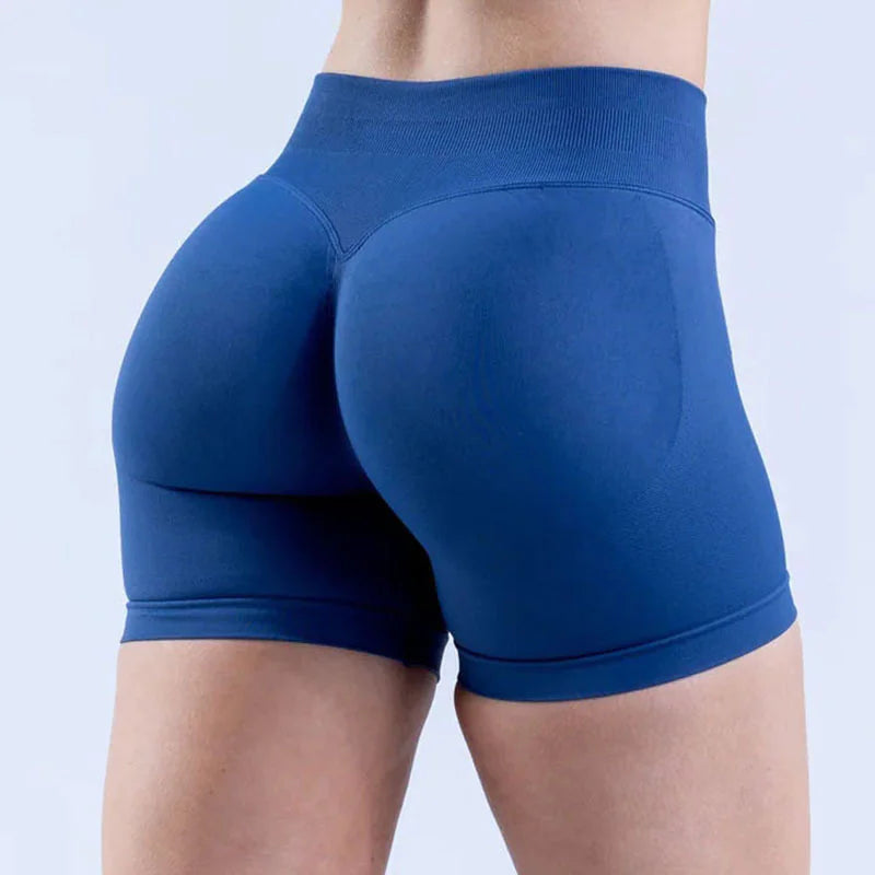 Seamless Fitness Yoga Shorts – High-Waist Stretchy Workout Shorts for Gym, Yoga & Training