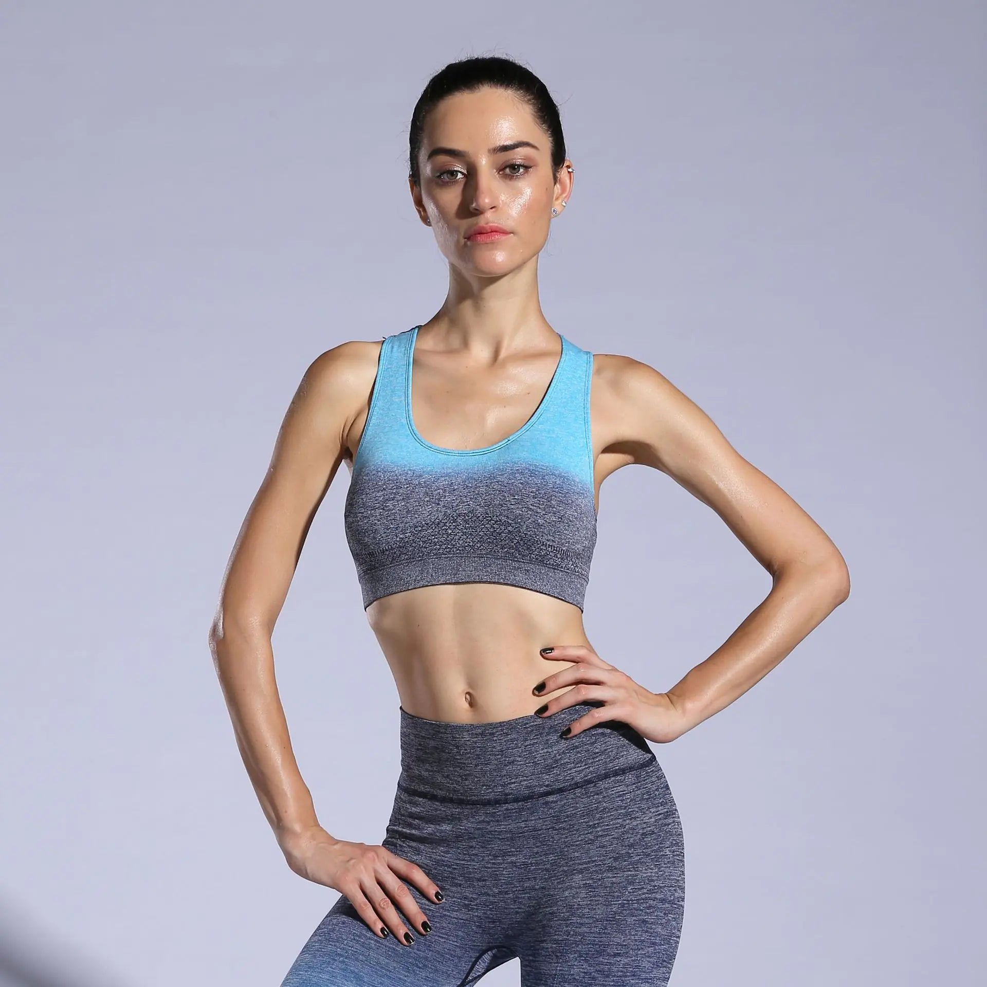 Breathable Sports Yoga Bra Set – Push-Up Anti-Sweat Fitness Wear for Women