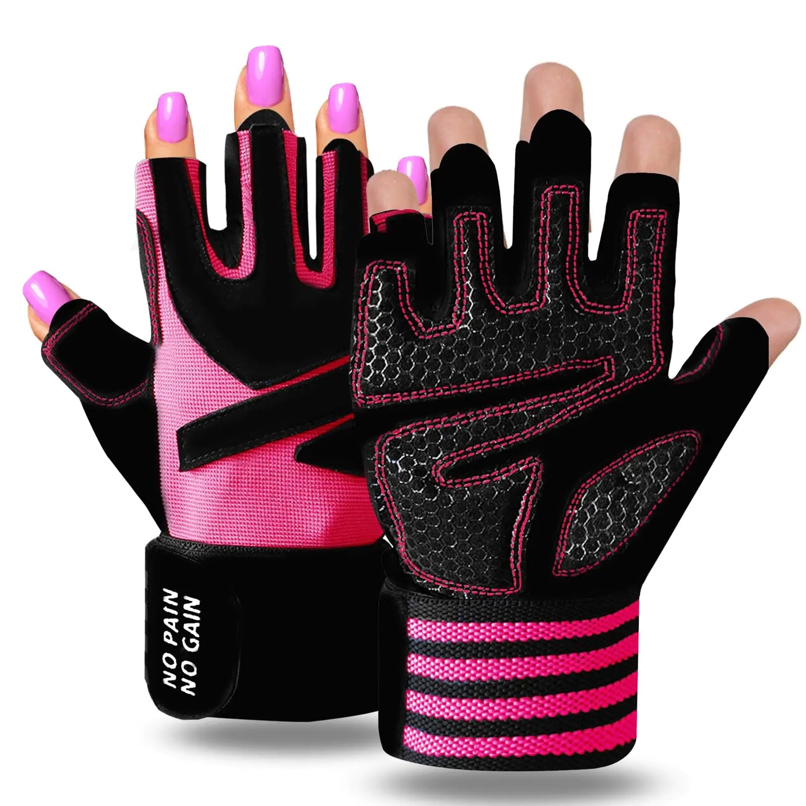 Women’s Weight Lifting Gloves with Wrist Support | Non-Slip (Pink S)