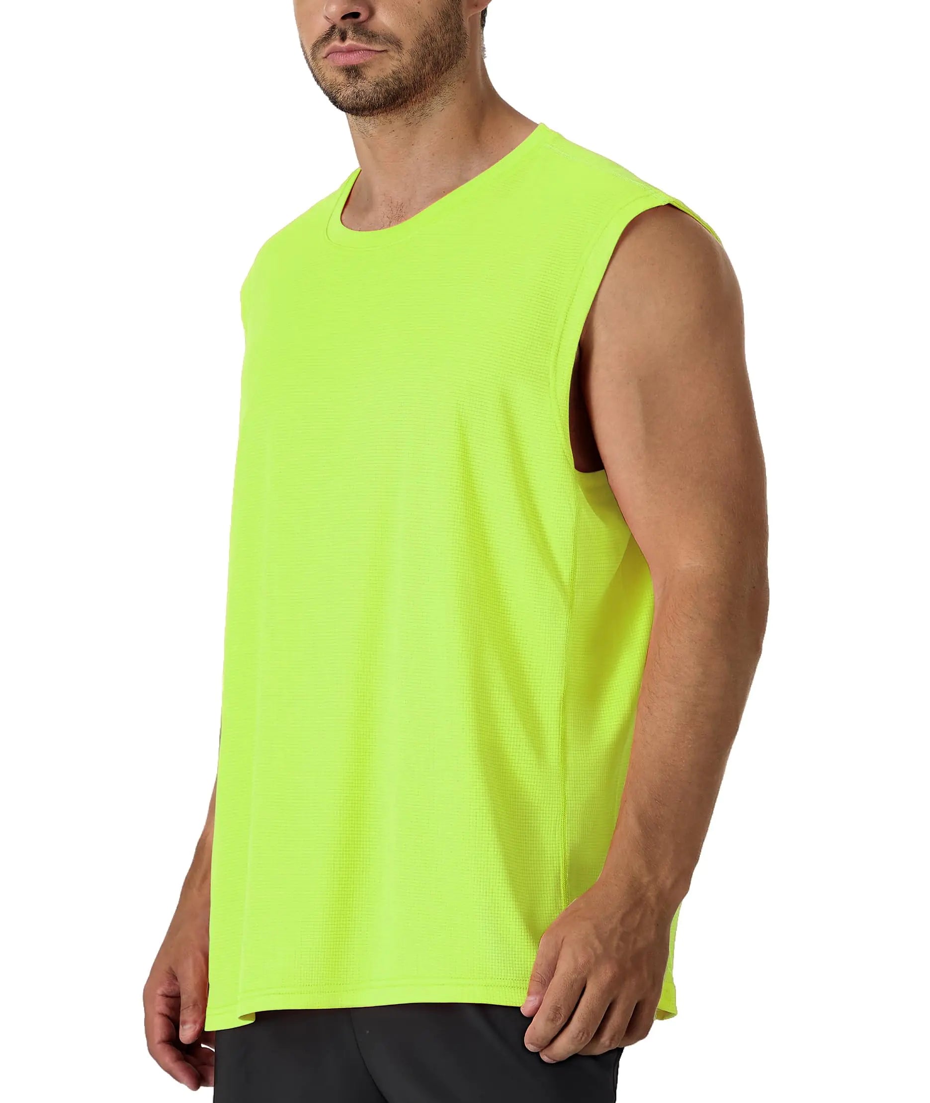 Men’s Sleeveless Gym Tank Top – Athletic Workout Shirt (Neon Yellow)