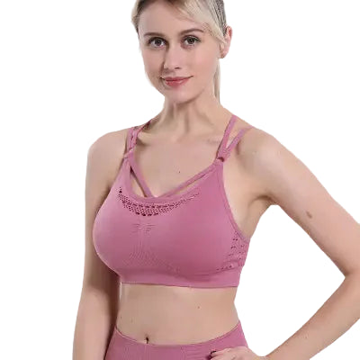 Women’s Wireless Sports Bra for Running & Fitness – Breathable Seamless Full-Cup Support