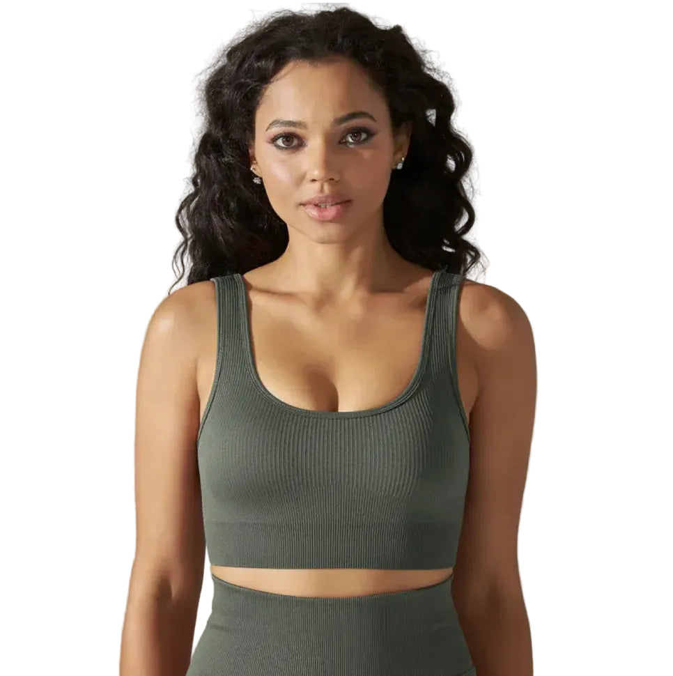 Seamless Knitted Sports Bra for Yoga & Fitness